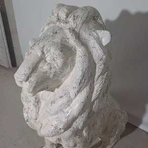 BA-367479 Mermer görünümlü Polyester Aslan Heykeli Açık Hava Dekoru